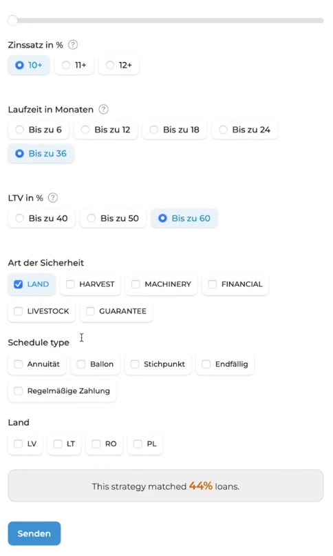 Autoinvest Einstellungen
