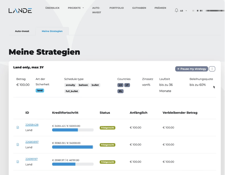 Autoinvest Strategie