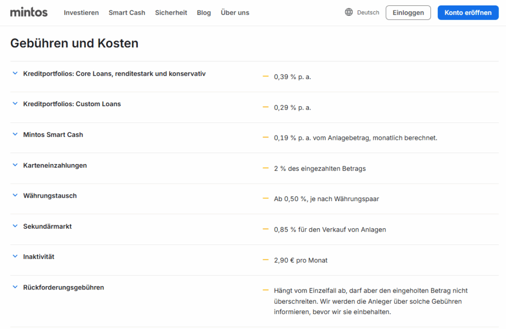 Die zusätzlichen Gebühren bei Mintos können einschüchternd wirken; sie lassen sich aber in der Praxis gut umgehen.