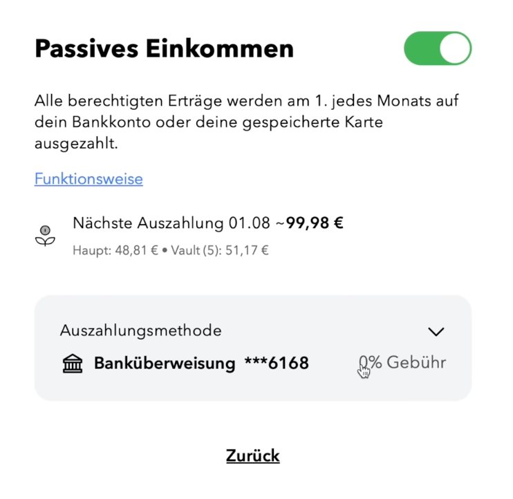 Monatliche Zinsauszahlungen bei Monefit