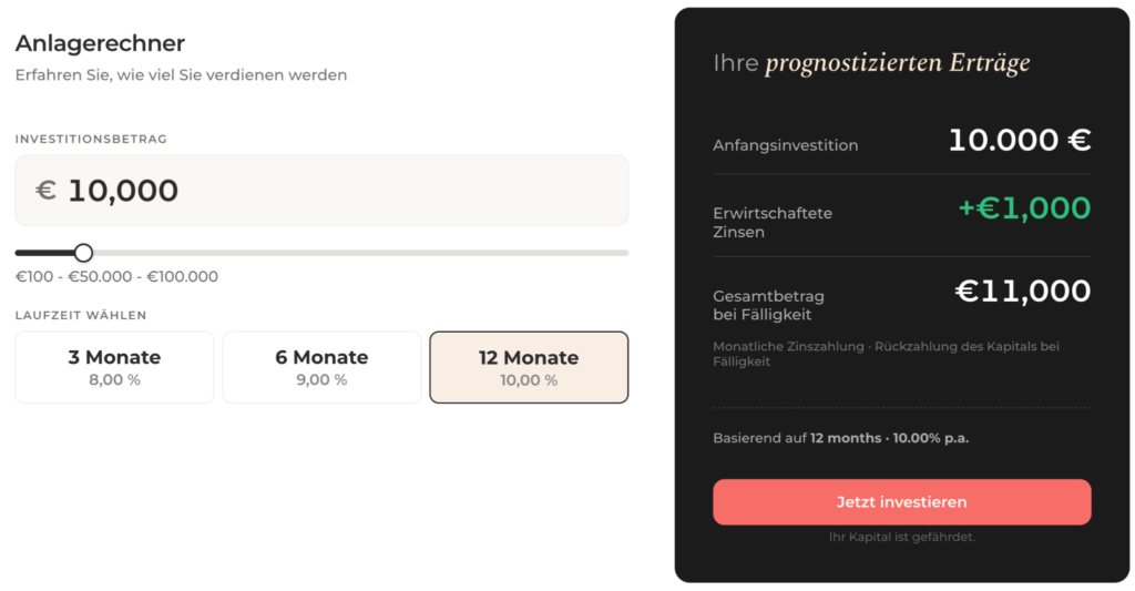 Afrange Zinsrechner