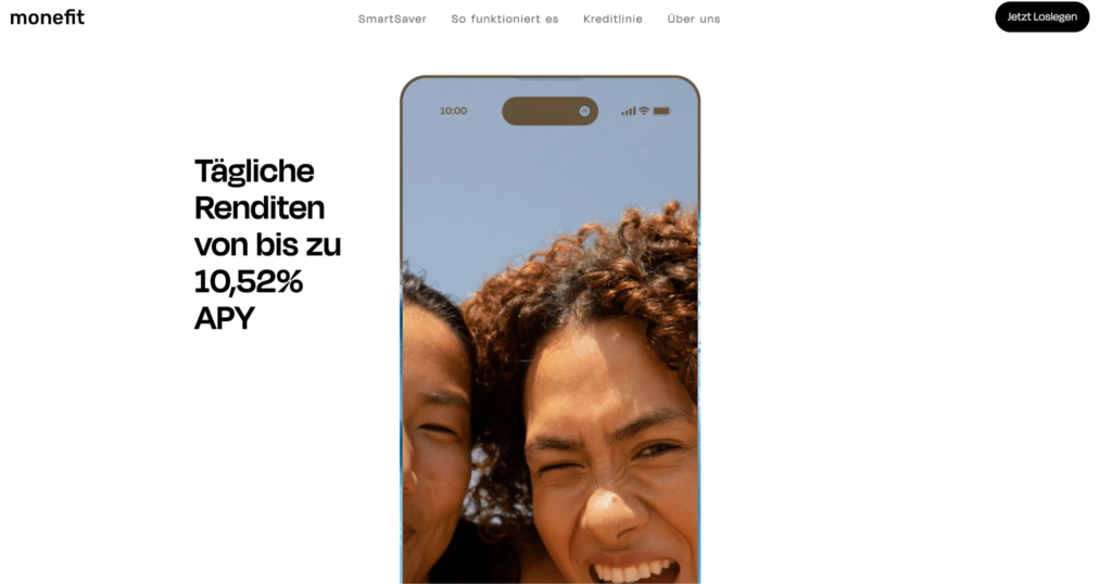 Monefit Zinsen bis zu 10,52% im Vault