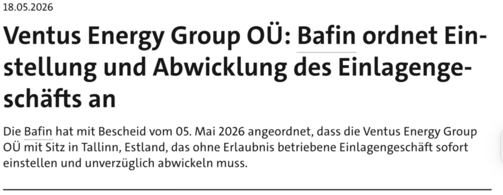 Meldung der Bafin