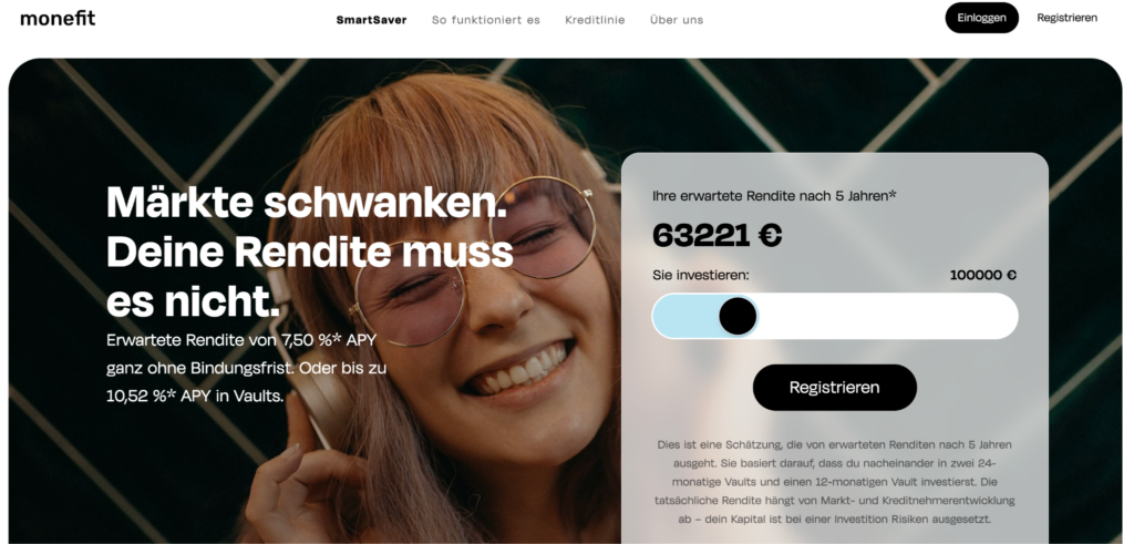 Monefit Webseite