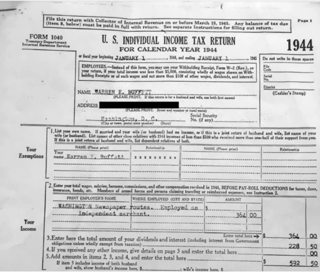 La declaración de la renta de Warren Buffett
